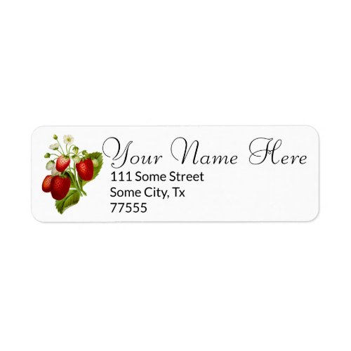 Strawberry Return Address Labels Strawberries