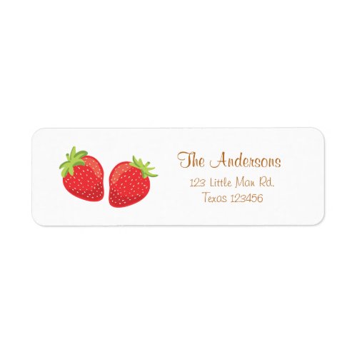 Strawberry Return Address Labels Summer fruit
