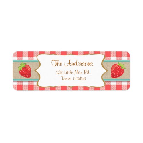 Strawberry Return Address Labels Summer fruit