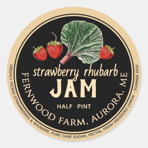 Strawberry Rhubarb Jam Classic Round Sticker