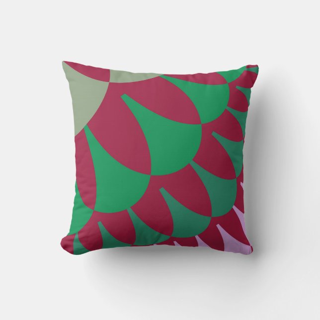 Strawberry Scales Throw Pillow (Front)