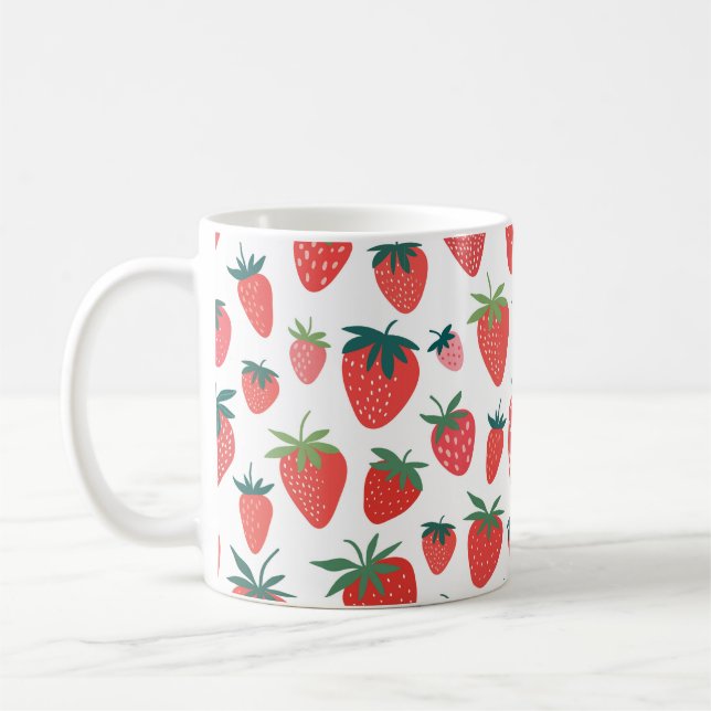 Strawberry seamless pattern coffee mug (Left)