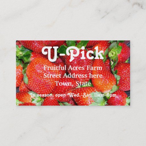 Customizable Strawberry Season Business Card