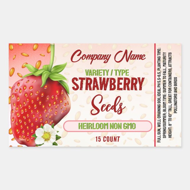 Strawberry Seed Label (Front)