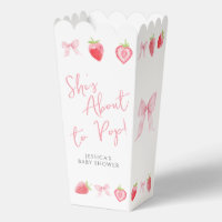 Strawberry Shes About to Pop Baby Shower Popcorn