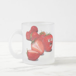 Strawberry Shock Frosted Glass Coffee Mug