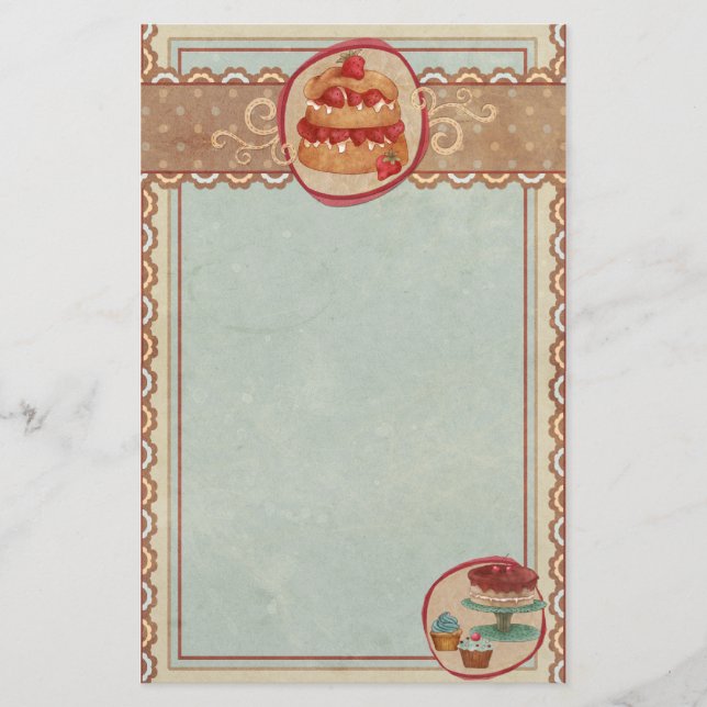 Strawberry Shortcake And Cupcake Stationery (Front)