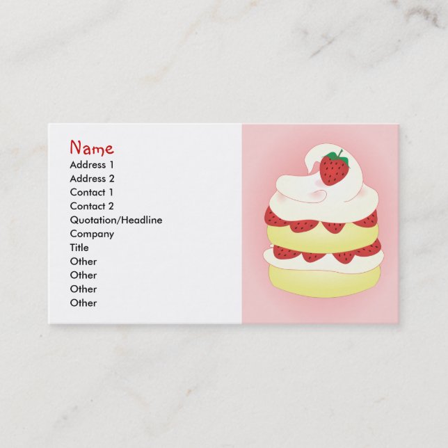 Strawberry Shortcake Business Card (Front)