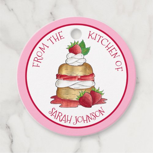 Strawberry Shortcake Cake Bakery Chef Baked By Favor Tags