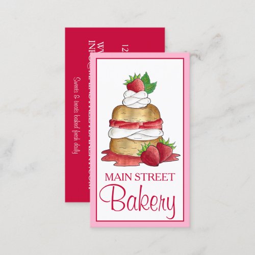 Strawberry Shortcake Cake Dessert Strawberries Business Card