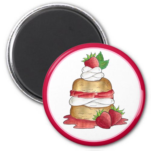 Strawberry Shortcake Cake Dessert Strawberries Magnet