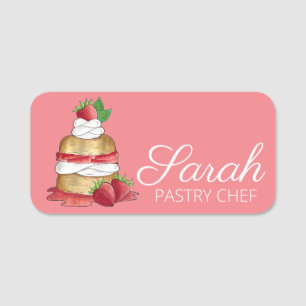 Strawberry Shortcake Cake Dessert Strawberries Name Tag
