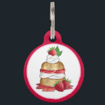 Strawberry Shortcake Cake Dessert Strawberries Pet ID Tag<br><div class="desc">Design features an original food-themed marker illustration of delicious strawberry shortcake. Strawberry shortcake is a popular dessert in British and American cuisine, and features a soft "shortcake" topped with juicy strawberries and whipped cream. Ideal for your favorite foodie! This design is also available on other products. Don't see what you're...</div>