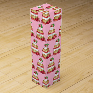 Strawberry Shortcake Cake Dessert Strawberries Wine Box