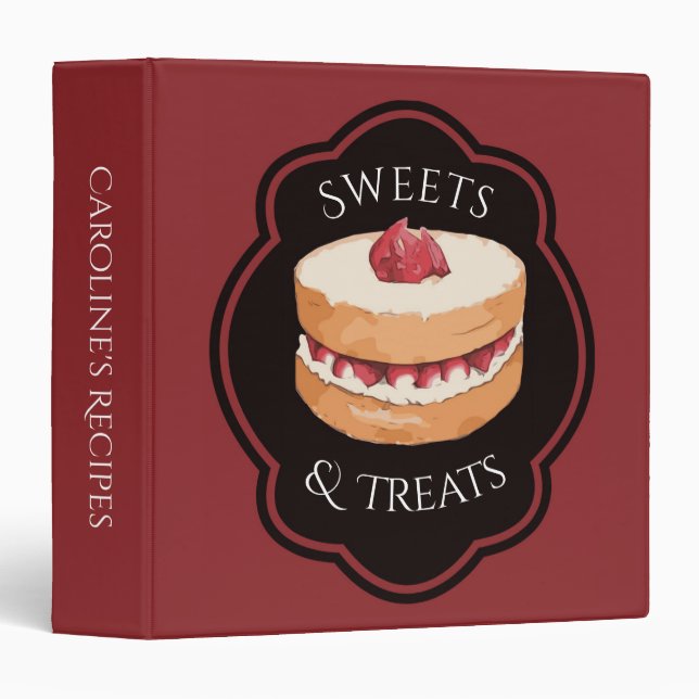 Strawberry Shortcake Desserts Recipe 3 Ring Binder (Front/Spine)