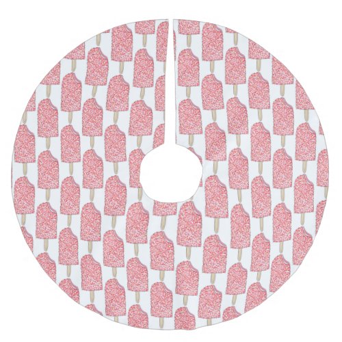 Strawberry Shortcake Ice Cream Popsicle Junk Food Brushed Polyester Tree Skirt