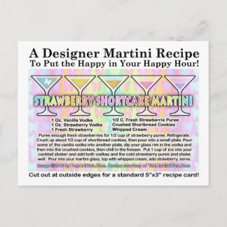 Strawberry Shortcake Martini Recipe Postcard