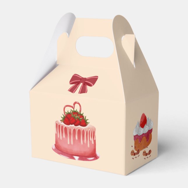 Strawberry shortcake packaging. favor boxes (Front Side)