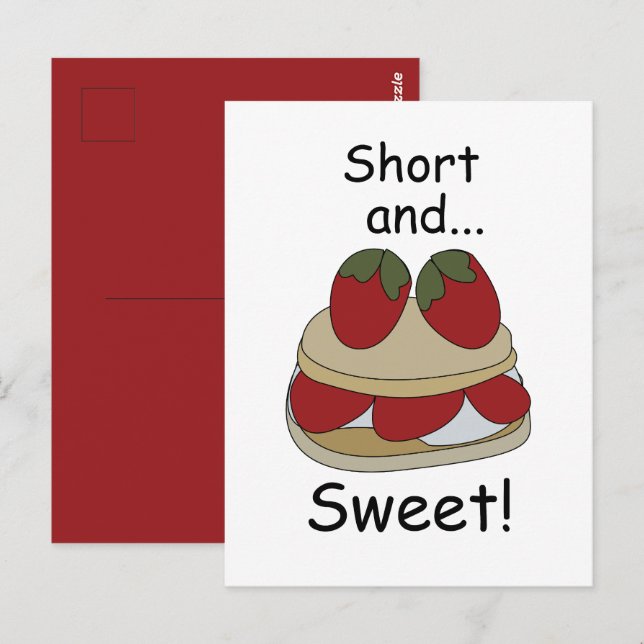 Strawberry Shortcake Short and Sweet Funny Quote Postcard (Front/Back)