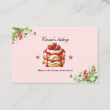 Strawberry Shortcake Themed Bakery Business Card