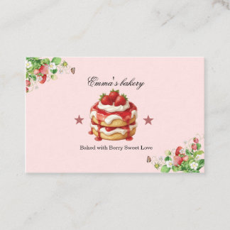Strawberry Shortcake Themed Bakery Business Card