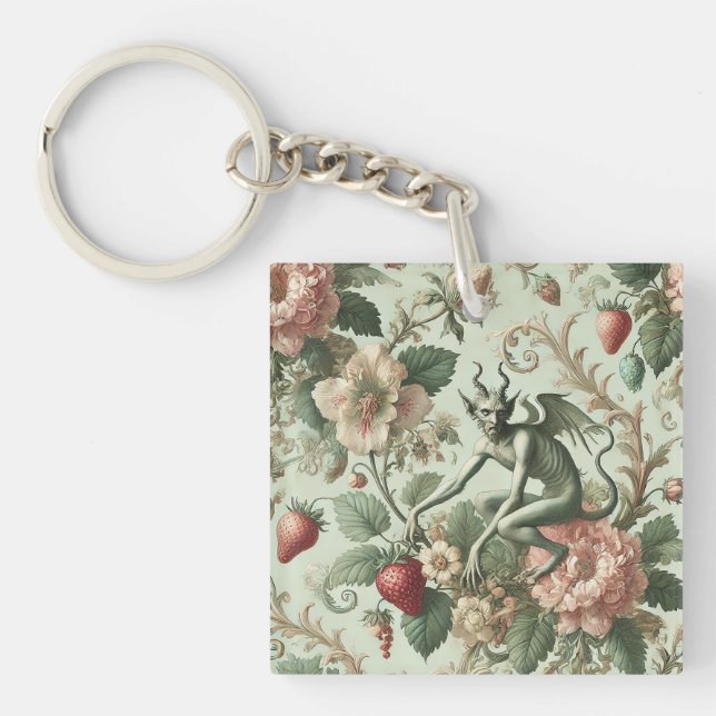 Strawberry Sins – Gothic Baroque Keychain (Front)