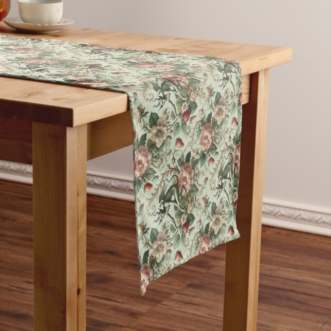 Strawberry Sins – Gothic Baroque Short Table Runner (In Situ)