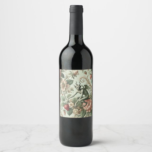 Strawberry Sins – Gothic Baroque Wine Label (Front)
