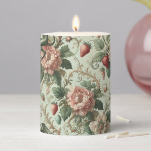 Strawberry Sins – Gothic Ritual in Tapestry Pillar Candle