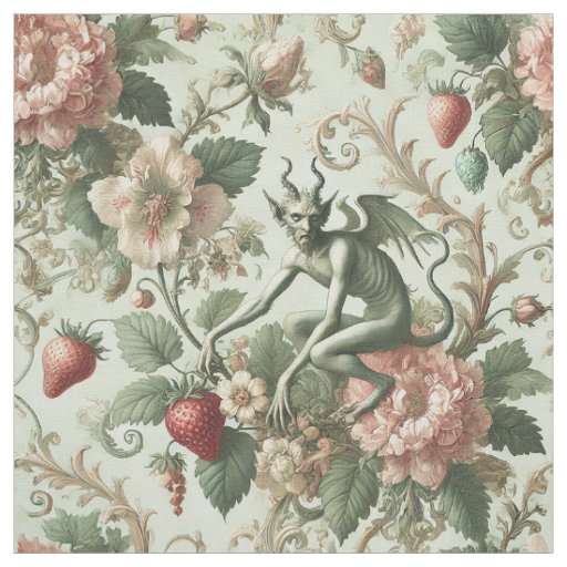 Strawberry Sins – Gothic Statement Tile Fabric