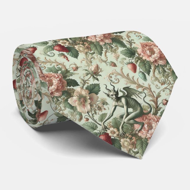 Strawberry Sins – Gothic Victorian Neck Tie (Rolled)