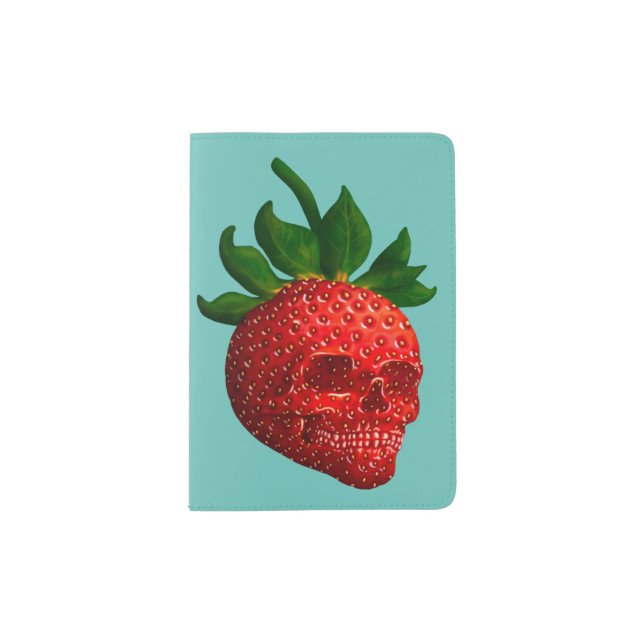 Strawberry Skull  Passport Holder (Front)