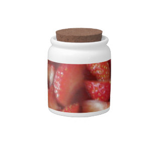 Strawberry Slices, Healthy Food Snack, Red Fruit Candy Jar