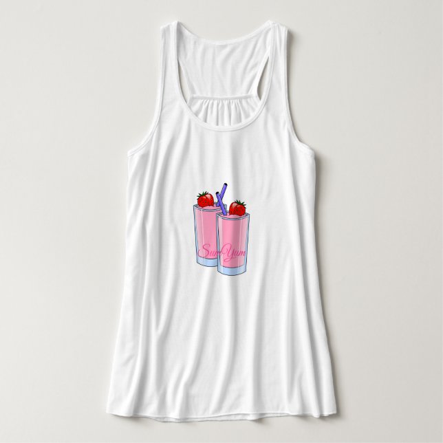 Strawberry Smoothie Summer Looks Tank Top (Design Front)