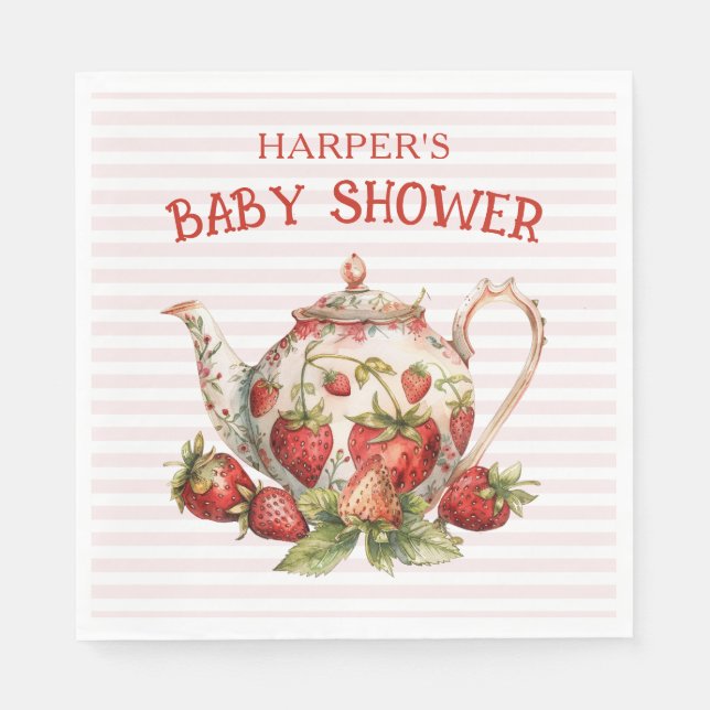 Strawberry Someone Sweet Baby Shower  Napkins (Front)
