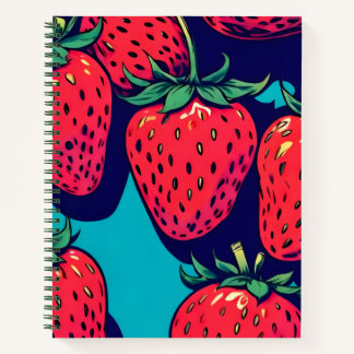 Strawberry spiral notebook