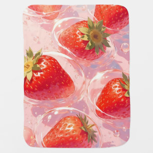 Strawberry Splash Baby Blanket