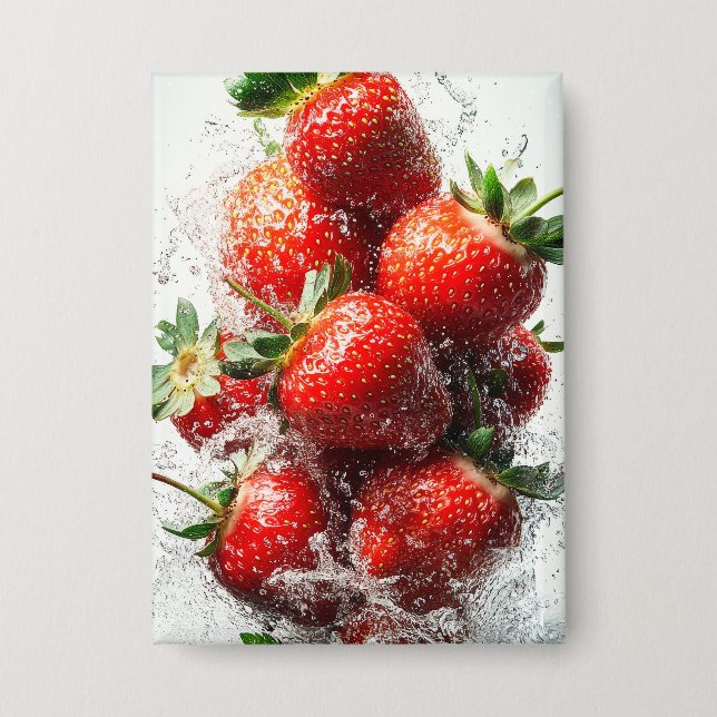 Strawberry Splash Button (Front)