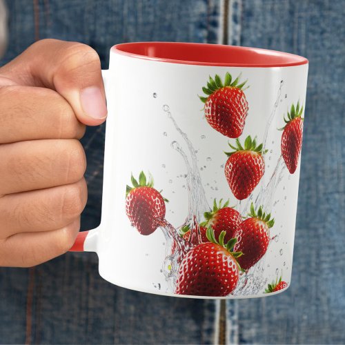 Strawberry Splash Ceramic Mug