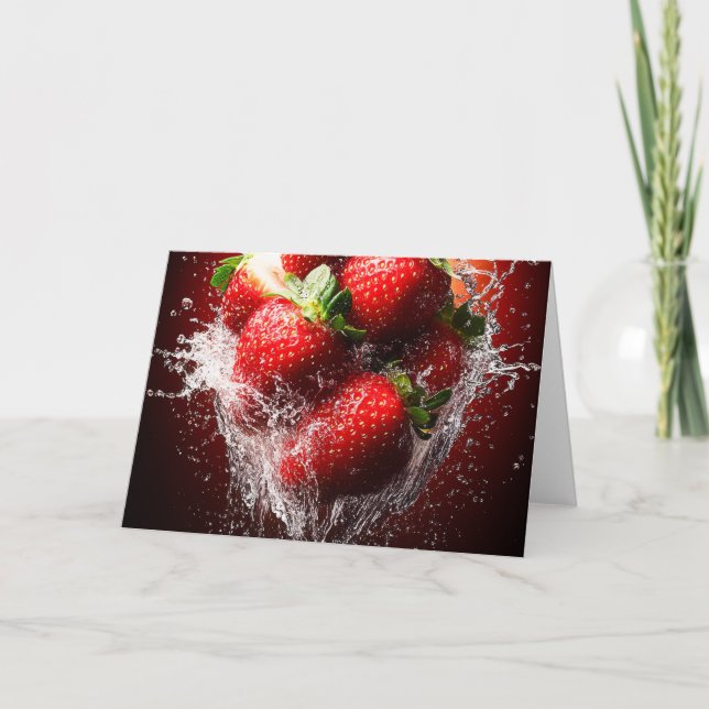 Strawberry Splash Note Card (Front)