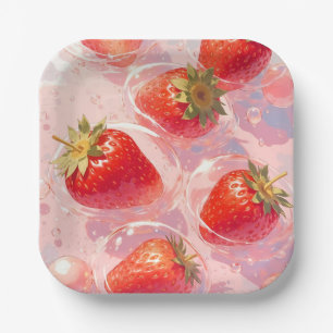 Strawberry Splash Paper Plates