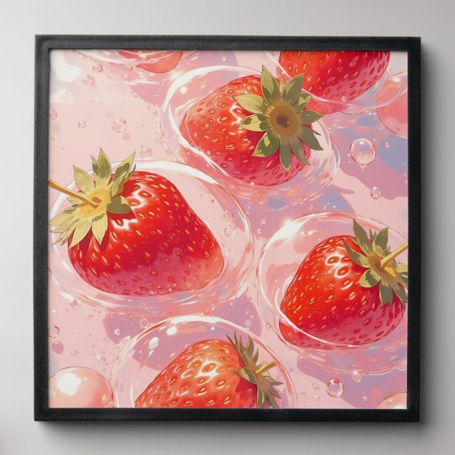 Strawberry Splash Peel And Stick Photo Tile (Front Set)