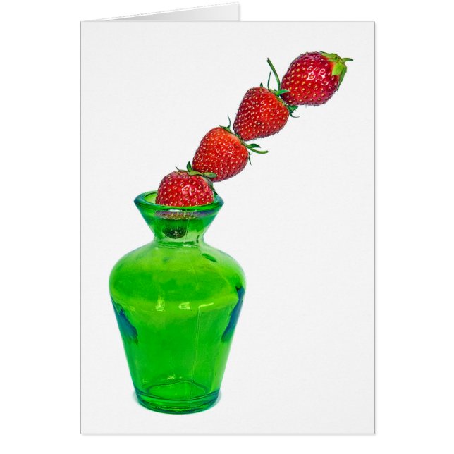 Strawberry Stack in Vase Birthday Cards (Front)