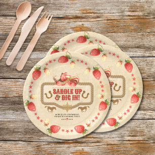 Strawberry Stampede Birthday Paper Plates