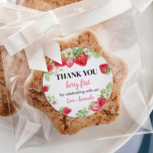 Strawberry Sticker Labels Birthday Baby Shower