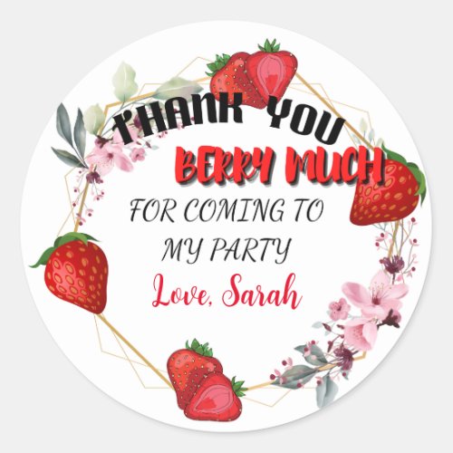 Strawberry Sticker Thank You Berry Much