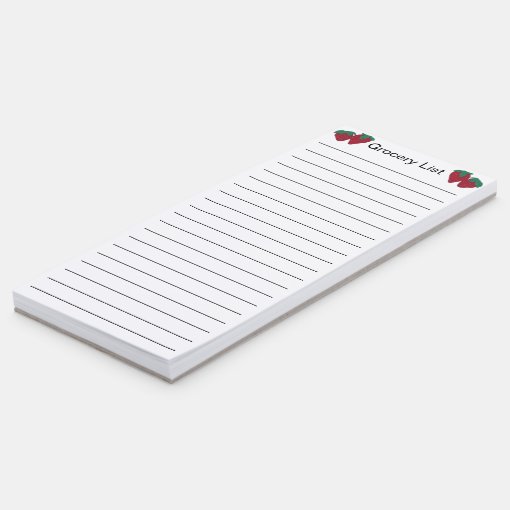 Strawberry Strawberries Grocery List Notepads | Zazzle