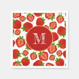 Strawberry Strawberries Red Pattern Napkins