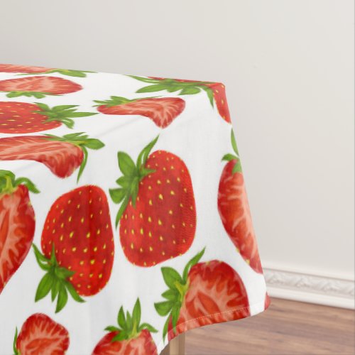 Strawberry Strawberries Red Pattern Tablecloth