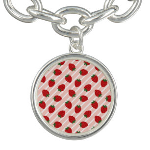 Strawberry Stripe Delight Bracelet